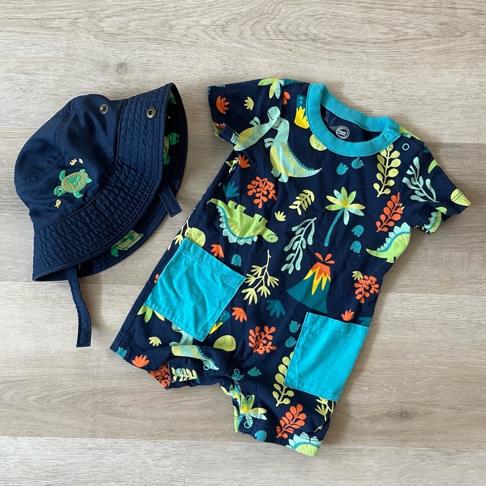 Gymboree & Wonder Nation Baby Bay Hat & Romper Bundle